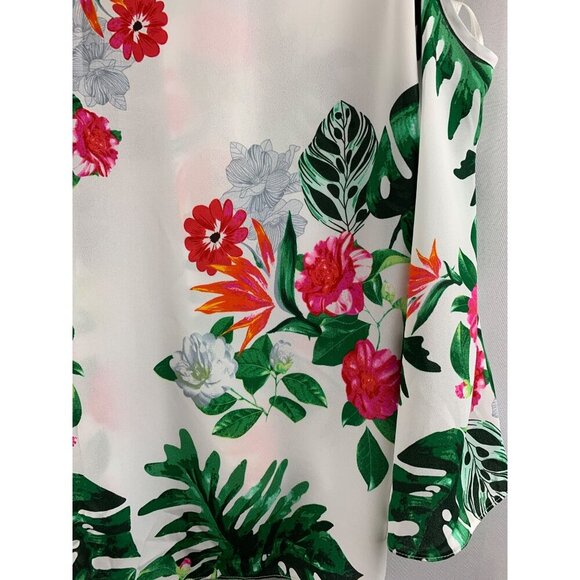 Vince Camuto Cold Shoulder Floral Blouse S Polyester Womens Top Made In China Mu - Picture 6 of 7